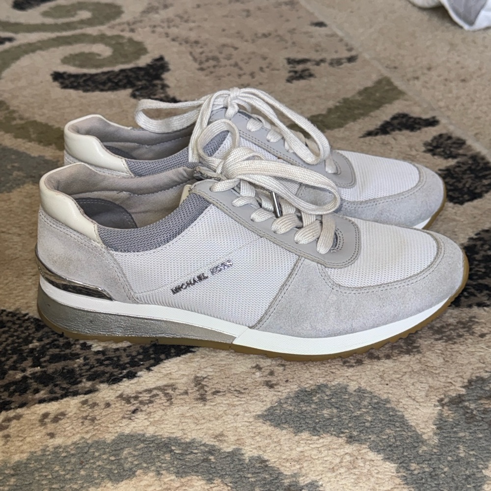 Michael Kors Light Gray and Cream Sneakers